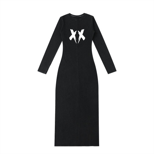 "NXTFRIENDLY"Dyed Washed Slit Maxi Dress