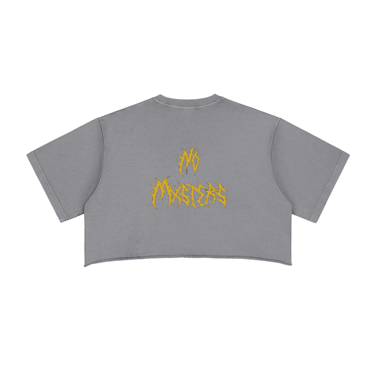 "NX MXSTERS"Snow Washed Raw Edge Crop Top