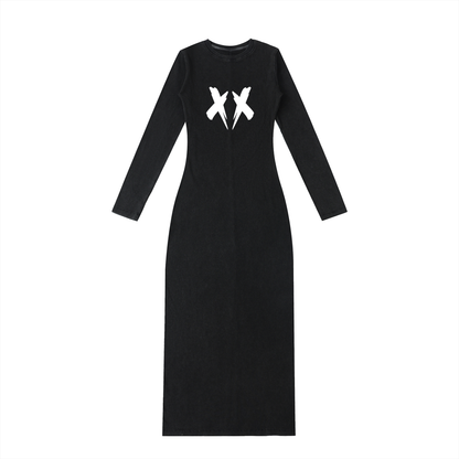 "NXTFRIENDLY"Dyed Washed Slit Maxi Dress