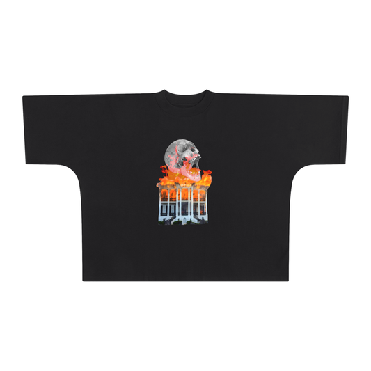 "NX MXSTERS"Oversize One-piece Pattern Cut Boxy Tee - 300 GSM