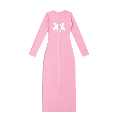 "NXTFRIENDLY"Dyed Washed Slit Maxi Dress