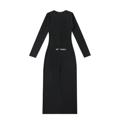 "NXTFRIENDLY"Dyed Washed Slit Maxi Dress