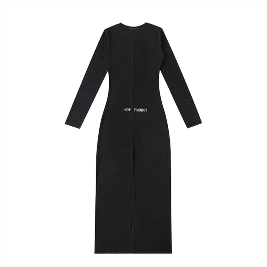 "NXTFRIENDLY"Dyed Washed Slit Maxi Dress