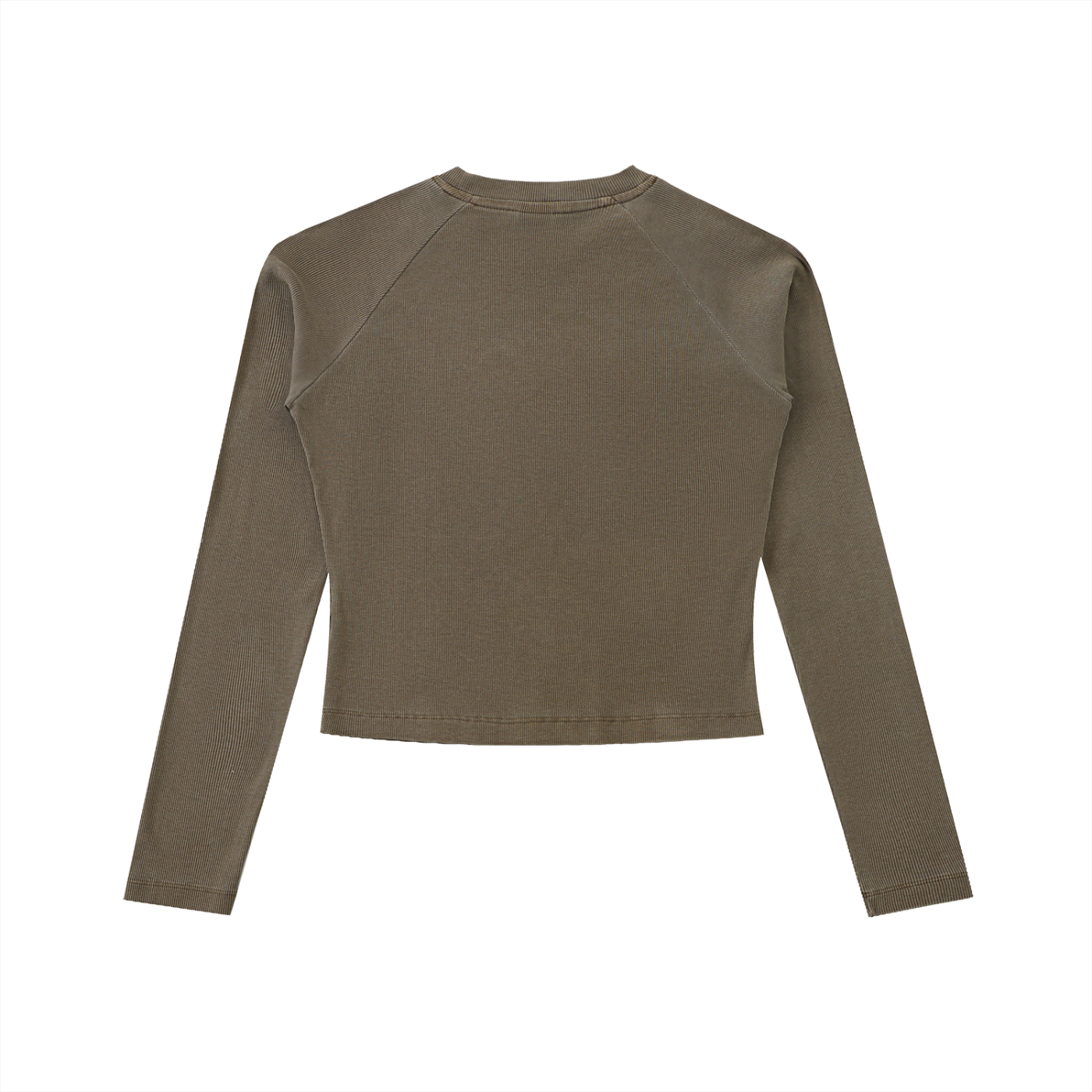 "MXDUSA" Dyed Washed Raglan Long Sleeve Slim T-Shirt