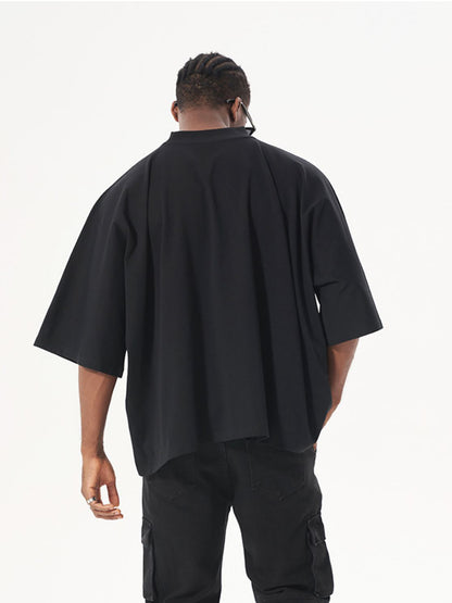 "NX MXSTERS"Oversize One-piece Pattern Cut Boxy Tee - 300 GSM