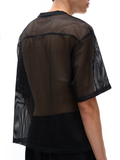 "NXFXVS" See-through Boxy Net T-shirt