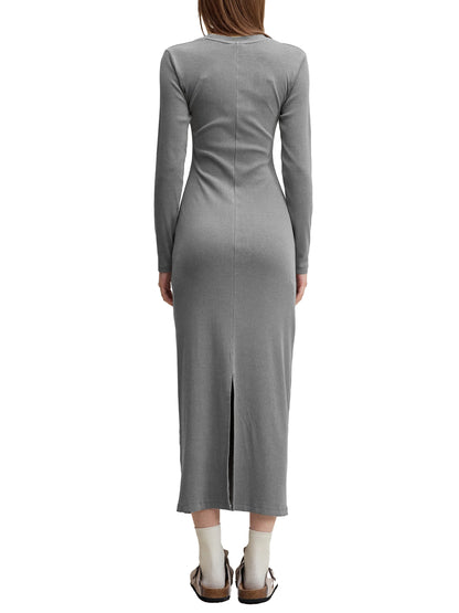 "NXTFRIENDLY"Dyed Washed Slit Maxi Dress