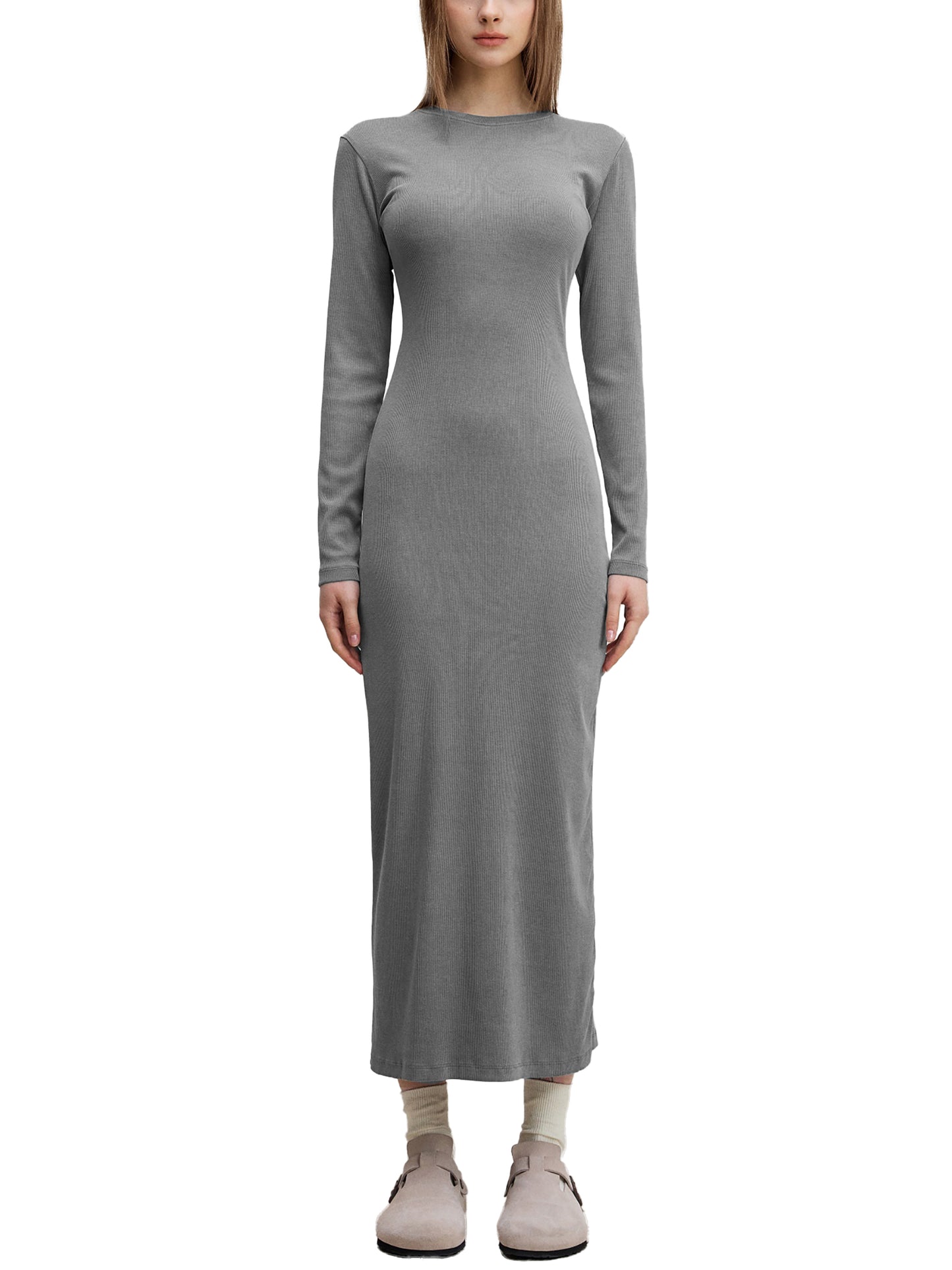 "NXTFRIENDLY"Dyed Washed Slit Maxi Dress